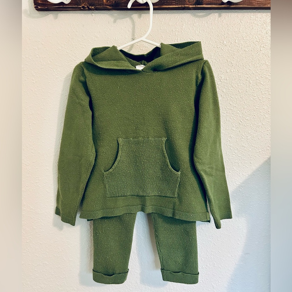 Modern Moments By Gerber 2-Piece Green Sweater Knit Hoodie Set Size 5T